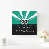 Personaliseer, 20e jaar Jubileum Bedrijfspersoneel Vierkante Klok (Huis)