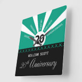 Personaliseer, 20e jaar Jubileum Bedrijfspersoneel Vierkante Klok (Hoek)