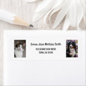 Personaliseer 2 foto's Cat Dog Modern Retour Adres Etiket (Insitu)