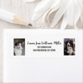 Personaliseer 2 foto's Cat Dog Modern Retour Adres Etiket (Insitu)