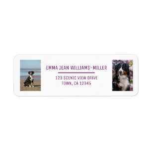Personaliseer 2 foto's w / Dog Modern Retouradres Etiket