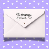 Personaliseer 2 Hearts Script Return-adres Rubberstempel