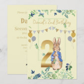 Personaliseer 2e Verjaardag Peter het Konijn Kaart (Voorkant / Achterkant)