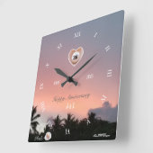 Personaliseer 30e Parelhuwelijk Jubileum Vierkante Klok (Hoek)