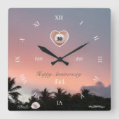 Personaliseer 30e Parelhuwelijksjubileum Vierkante Klok (Voorkant)