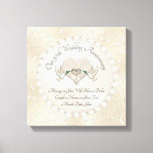 Personaliseer 30th Wedding Jubileum Gift voor Vrou Canvas Afdruk