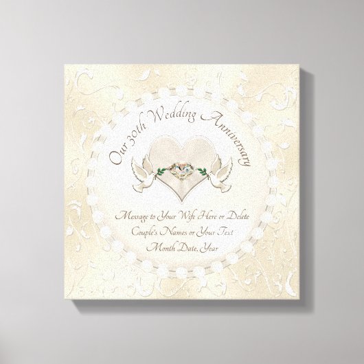 Personaliseer 30th Wedding Jubileum Gift voor Vrou Canvas Afdruk (Voorkant)