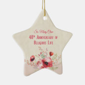 Personaliseer, 40e Jubileum Nun, Roze en Keramisch Ornament (Rechts)