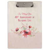 Personaliseer, 40e Jubileum Nun, Roze en Klembord (Voorkant)