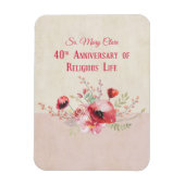 Personaliseer, 40e Jubileum Nun, Roze en Magneet (Verticaal)