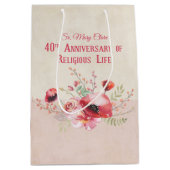 Personaliseer, 40e Jubileum Nun, Roze en Medium Cadeauzakje (Voorkant)