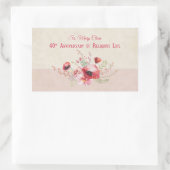 Personaliseer, 40e Jubileum Nun, Roze en Rechthoekige Sticker (Tas)