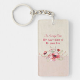 Personaliseer, 40e Jubileum Nun, Roze en Sleutelhanger