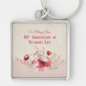 Personaliseer, 40e Jubileum Nun, Roze en Sleutelhanger (Voorkant)