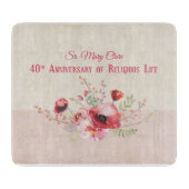 Personaliseer, 40e Jubileum Nun, Roze en Snijplank (Voorkant)