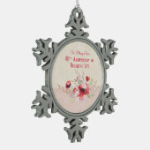 Personaliseer, 40e Jubileum Nun, Roze en Tin Sneeuwvlok Ornament (Links)