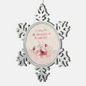 Personaliseer, 40e Jubileum Nun, Roze en Tin Sneeuwvlok Ornament (Rechts)
