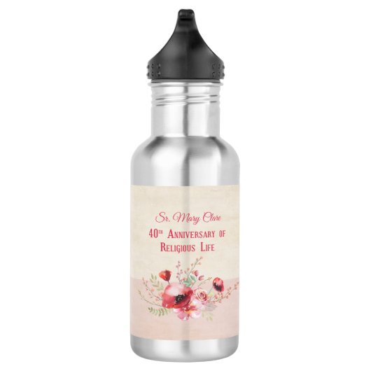 Personaliseer, 40e Jubileum Nun, Roze en Waterfles (Rechts)