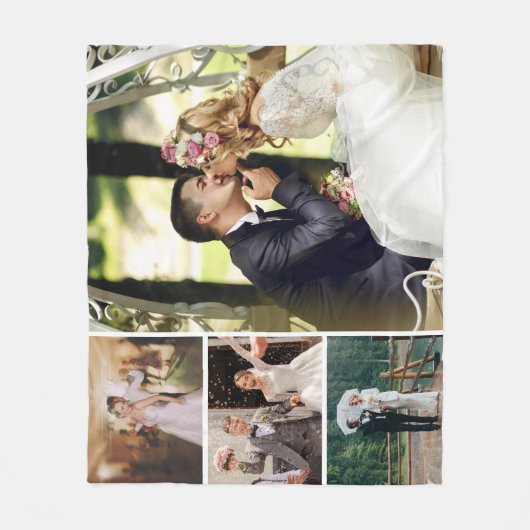 Personaliseer 4 aangepaste fotocollage fleece deken (Voorkant)