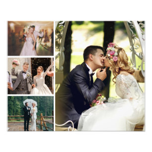 Personaliseer 4 aangepaste fotocollage foto afdruk