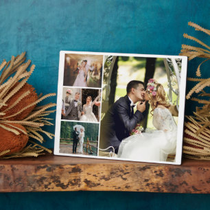 Personaliseer 4 aangepaste fotocollage fotoplaat