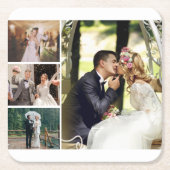 Personaliseer 4 aangepaste fotocollage kartonnen onderzetters (Voorkant)
