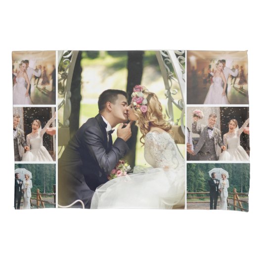 Personaliseer 4 aangepaste fotocollage kussensloop (Voorkant-Links)