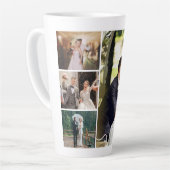 Personaliseer 4 aangepaste fotocollage latte mok (Linkerhoek)