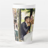 Personaliseer 4 aangepaste fotocollage latte mok (Voorkant)