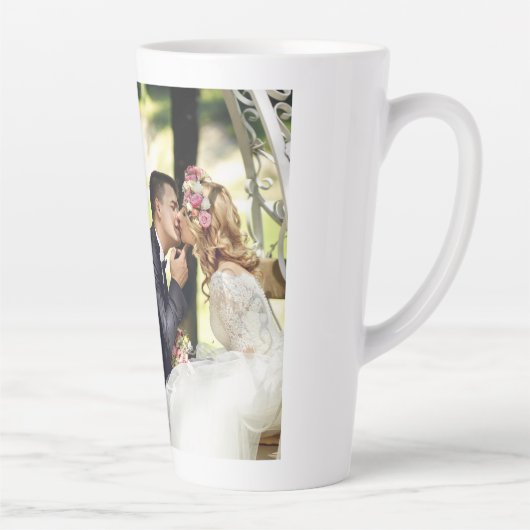 Personaliseer 4 aangepaste fotocollage latte mok (Rechts)