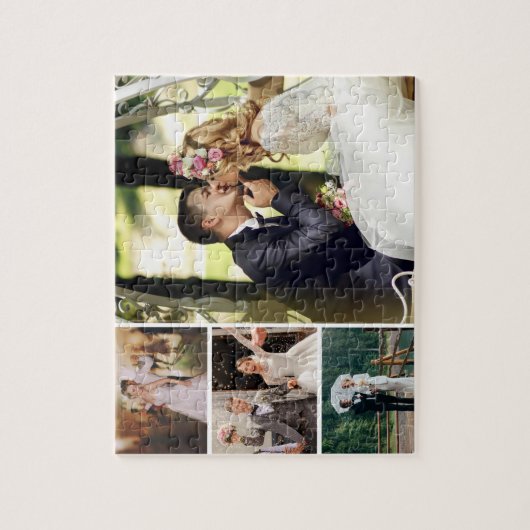 Personaliseer 4 aangepaste fotocollage legpuzzel (Verticaal)