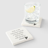 Personaliseer 4" x 4" marmeren onderzetter  (Zijkant)