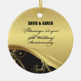 Personaliseer, 50ste huwelijksverjaardag Religieus Keramisch Ornament