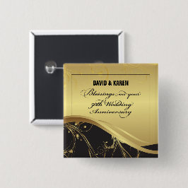 Personaliseer, 50ste huwelijksverjaardag Religieus Vierkante Button 5,1 Cm