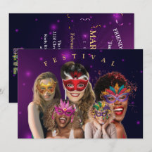 Personaliseer 5 Foto Masquerade Masks Mardi Gras