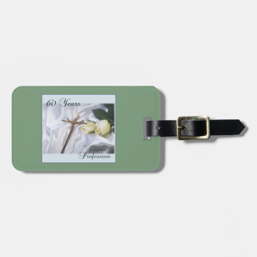 Personaliseer 60 jaar godsdienstig beroep bagagelabel (Voorkant horizontaal)
