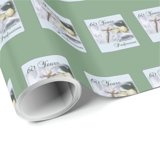 Personaliseer 60 jaar godsdienstig beroep cadeaupapier (Rol Hoek)