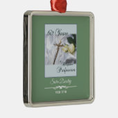 Personaliseer 60 jaar godsdienstig beroep metalen ornament (Rechts)