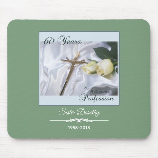 Personaliseer 60 jaar godsdienstig beroep muismat (Voorkant)
