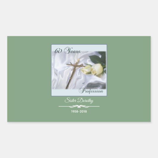 Personaliseer 60 jaar godsdienstig beroep rechthoekige sticker (Voorkant)