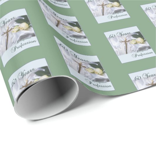 Personaliseer, 60 Jaar Religieus Beroep Cadeaupapier (Rol Hoek)