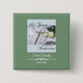 Personaliseer, 60 jaar religieus beroep vierkante button 5,1 cm (Voorkant)