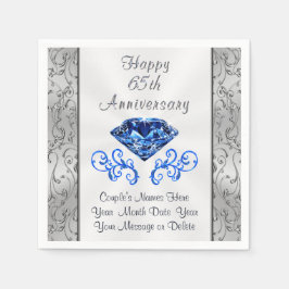 Personaliseer 65e bruiloft Jubileum Party servette Servet