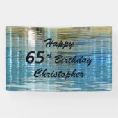Personaliseer 65th Birthday Sign Reflection in Lak Spandoek (Horizontaal)