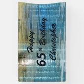 Personaliseer 65th Birthday Sign Reflection in Lak Spandoek (Verticaal)