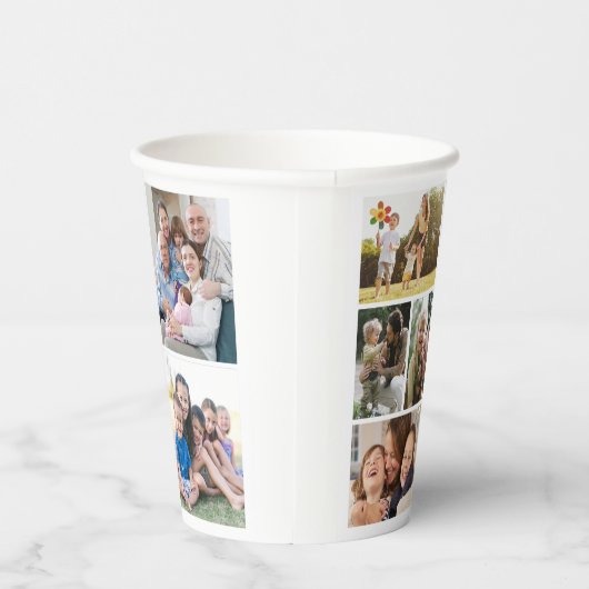 Personaliseer 6 aangepaste fotocollages ingelijste papieren bekers (Rechts)