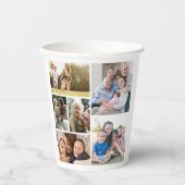 Personaliseer 6 aangepaste fotocollages ingelijste papieren bekers (Voorkant)