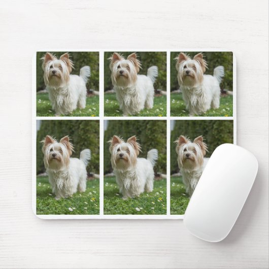 Personaliseer 6 Foto Collage hond eigenaar Muismat (Met muis)