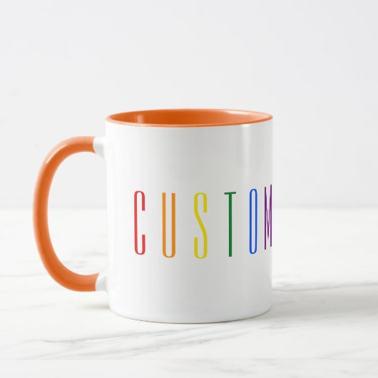Personaliseer 6 Letter Regenboog Mok (Links)