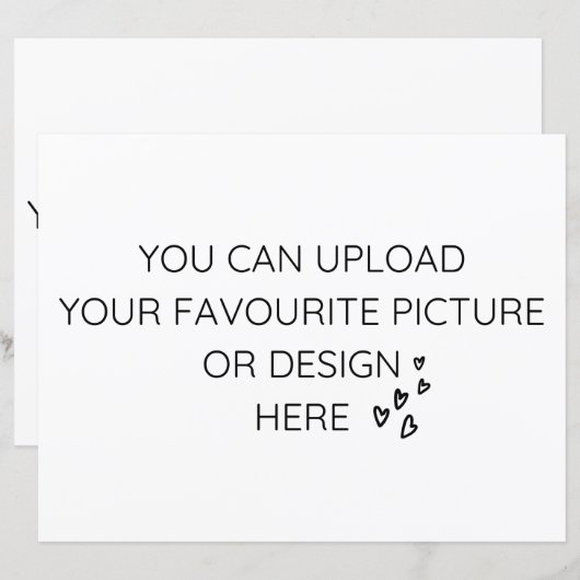 Personaliseer 8,5 inch x 11-inch behuizing kaart-  (Voorkant / Achterkant)